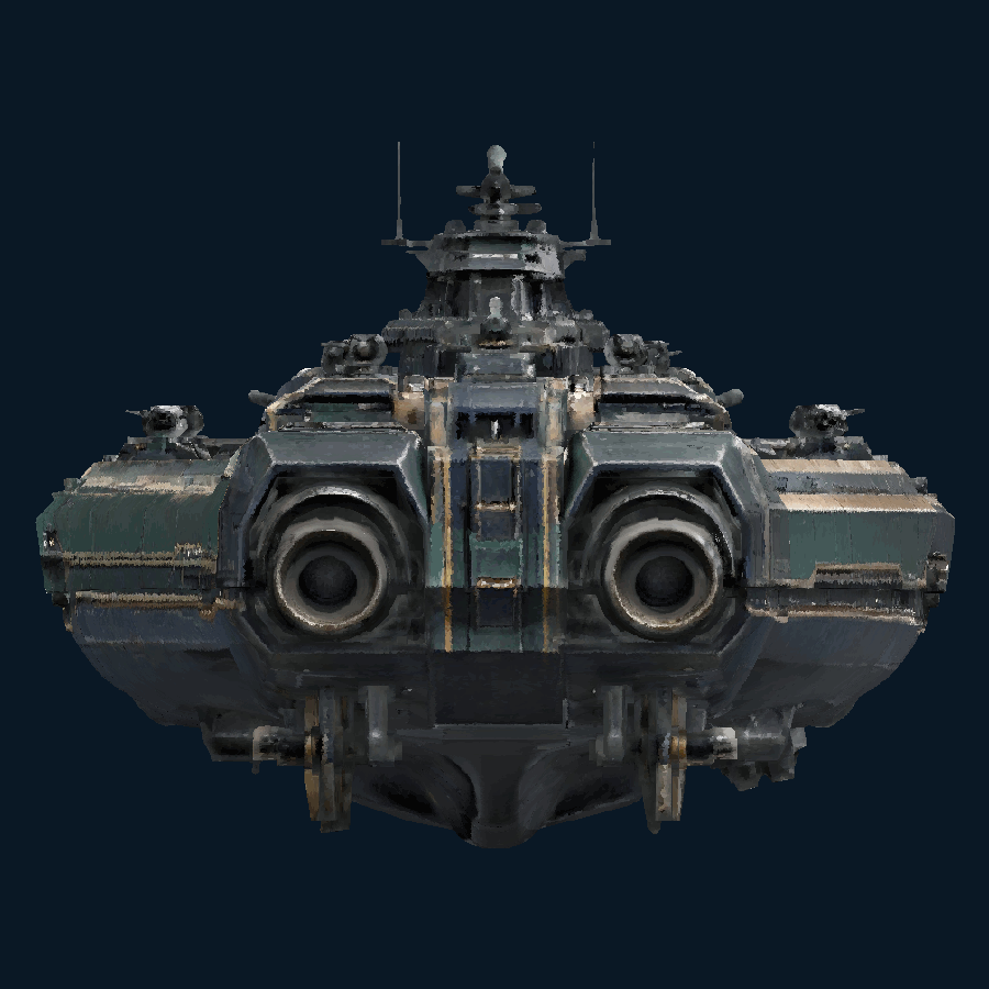 DawnArc Stormvault-class Missile Battleship — Rear view