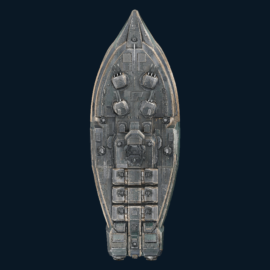 DawnArc Stormvault-class Missile Battleship — Top view
