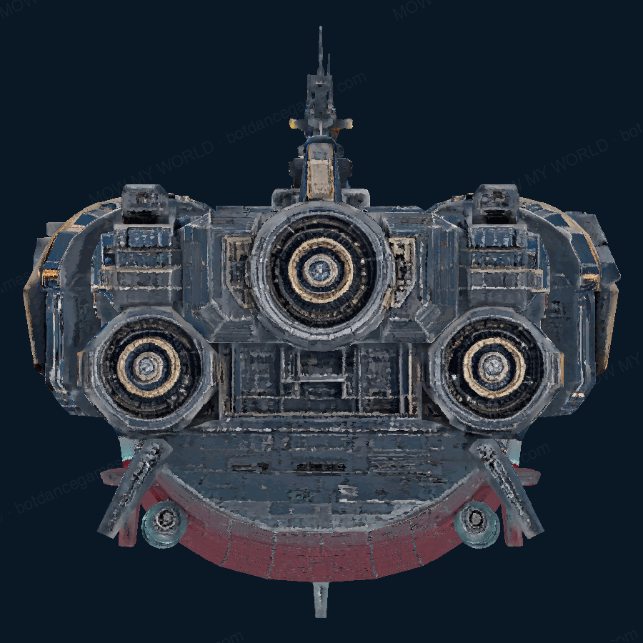 Fluted Skyline-class Fleet Aircraft Carrier — Rear view