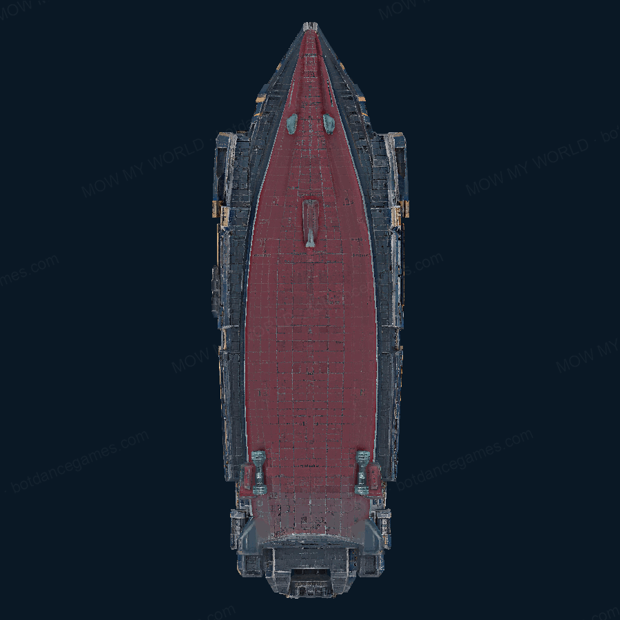 Fluted Skyline-class Fleet Aircraft Carrier — Bottom view