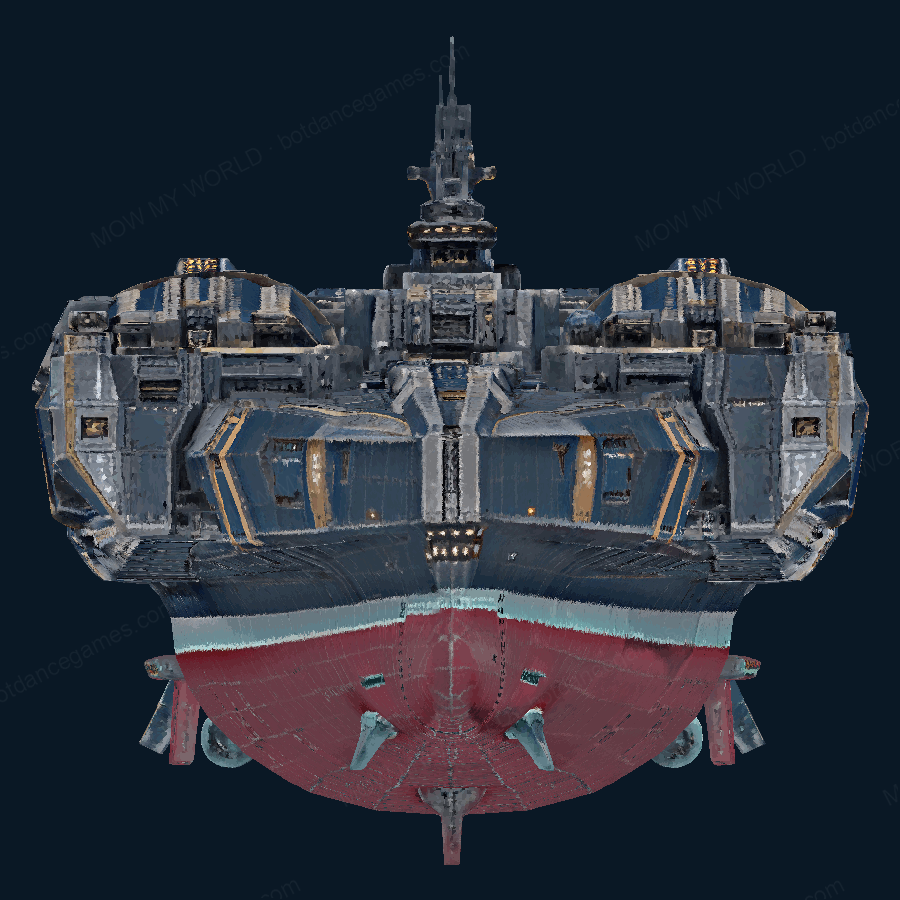 Fluted Skyline-class Fleet Aircraft Carrier — Front view