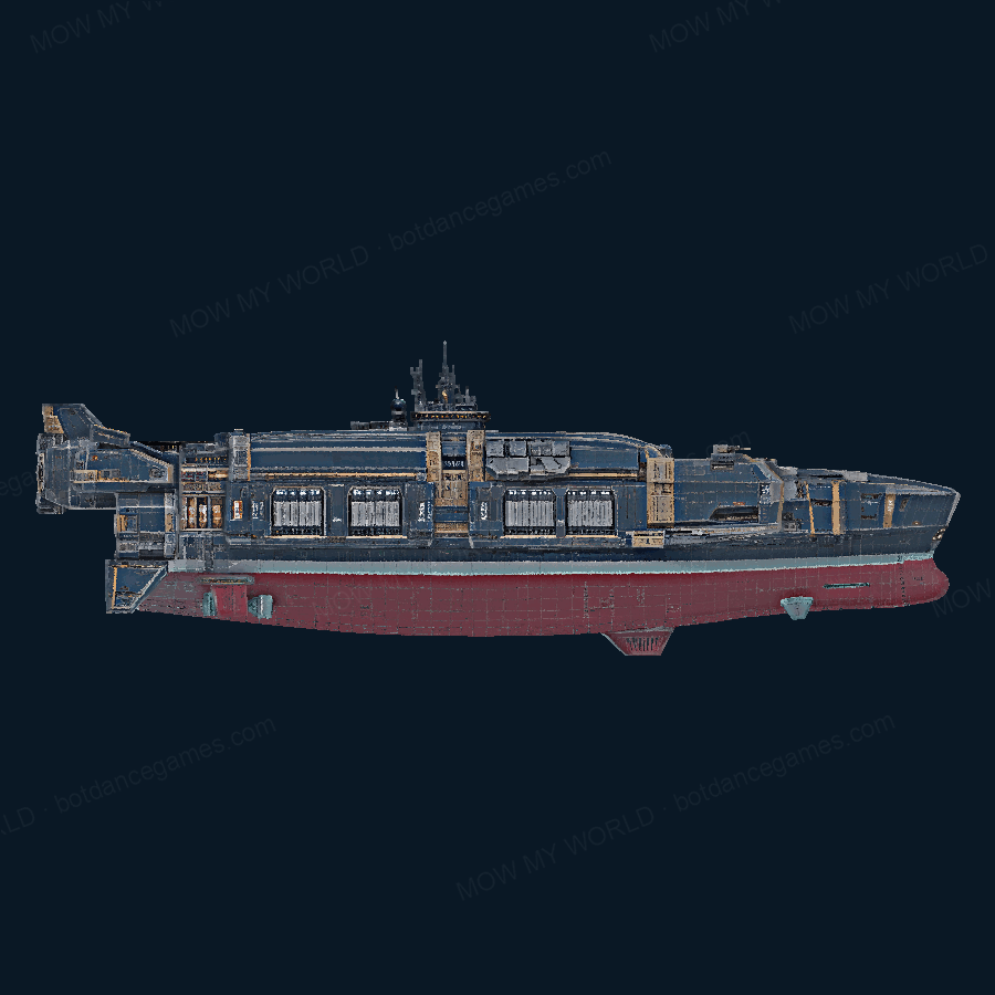 Fluted Skyline-class Fleet Aircraft Carrier — Left view