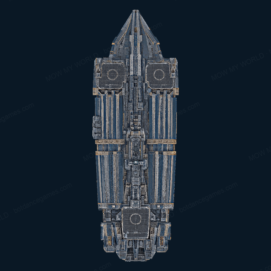 Fluted Skyline-class Fleet Aircraft Carrier — Top view