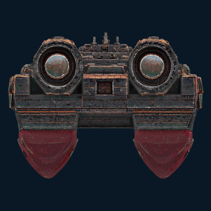 Lamellar Broadwall-class Heavy Battleship — Rear view