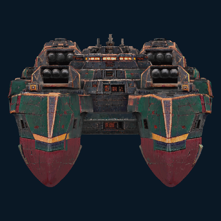 Lamellar Broadwall-class Heavy Battleship — Front view