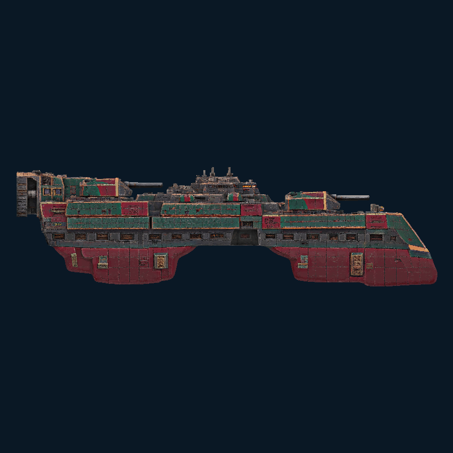 Lamellar Broadwall-class Heavy Battleship — Left view