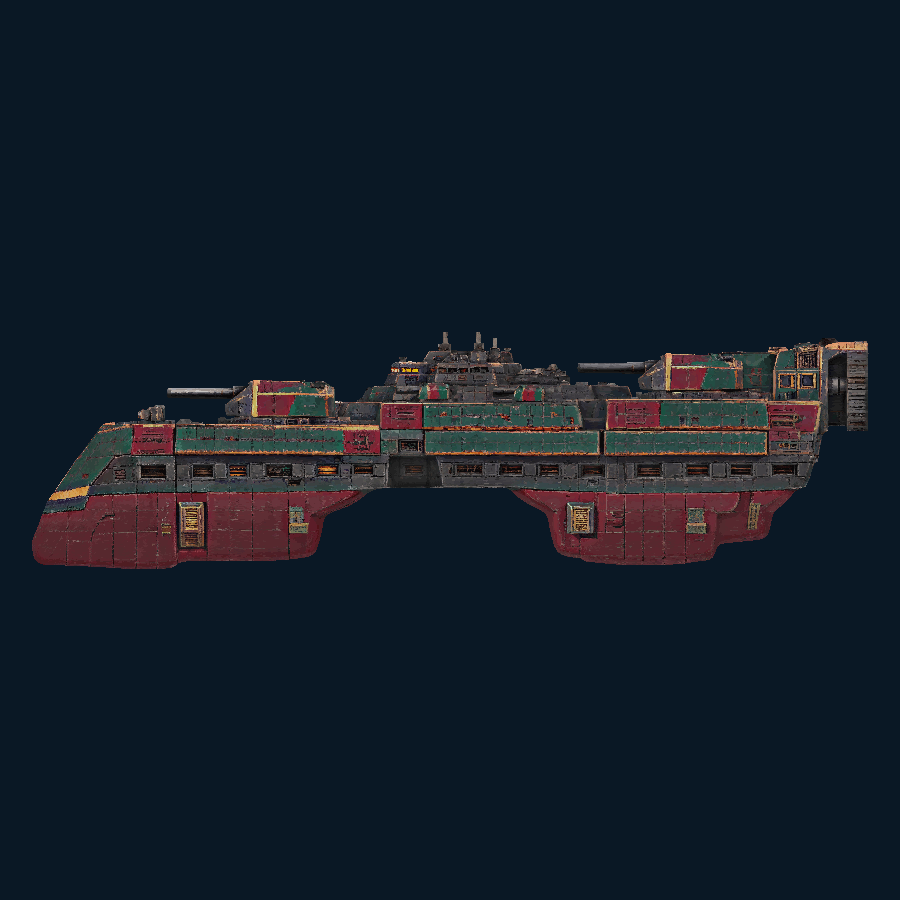 Lamellar Broadwall-class Heavy Battleship — Right view