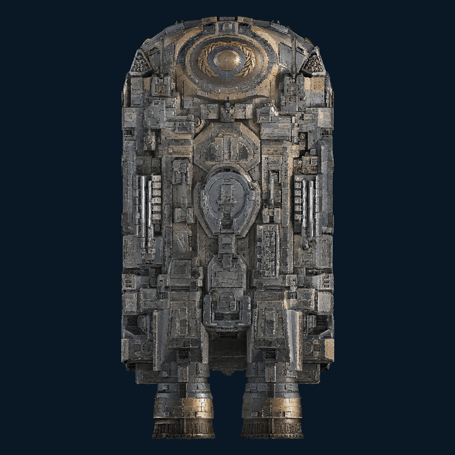 Roundwall 8x8-class Land-Space Fortress — top model view