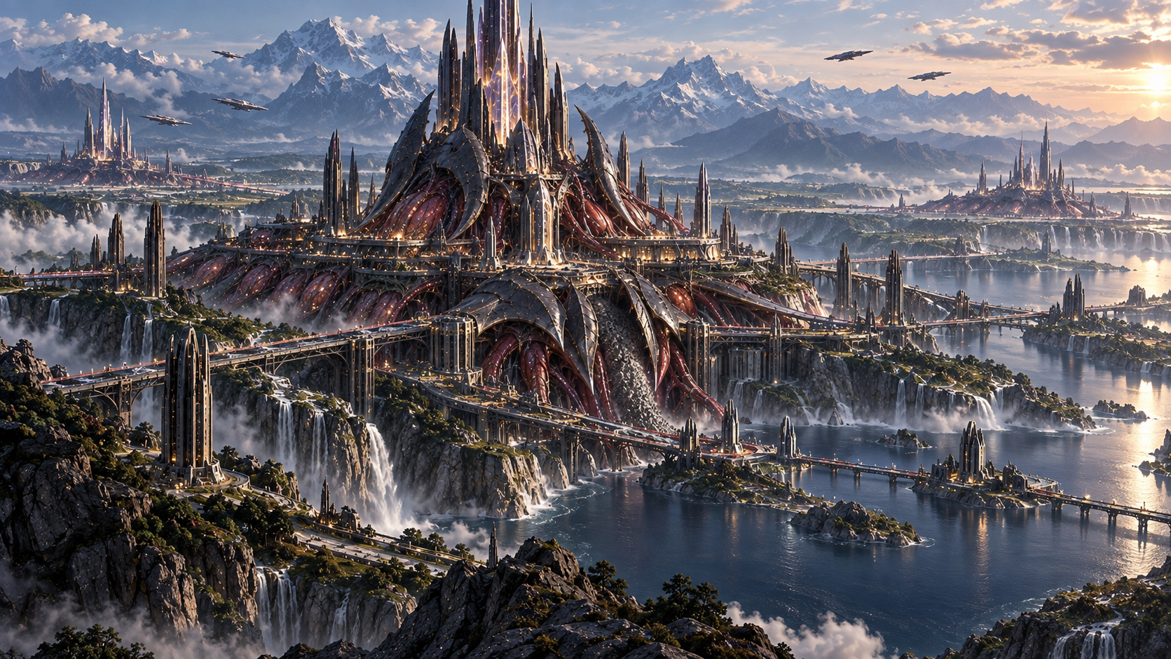 Meldaen ground citadel converting mineral terrain into a military ecosystem