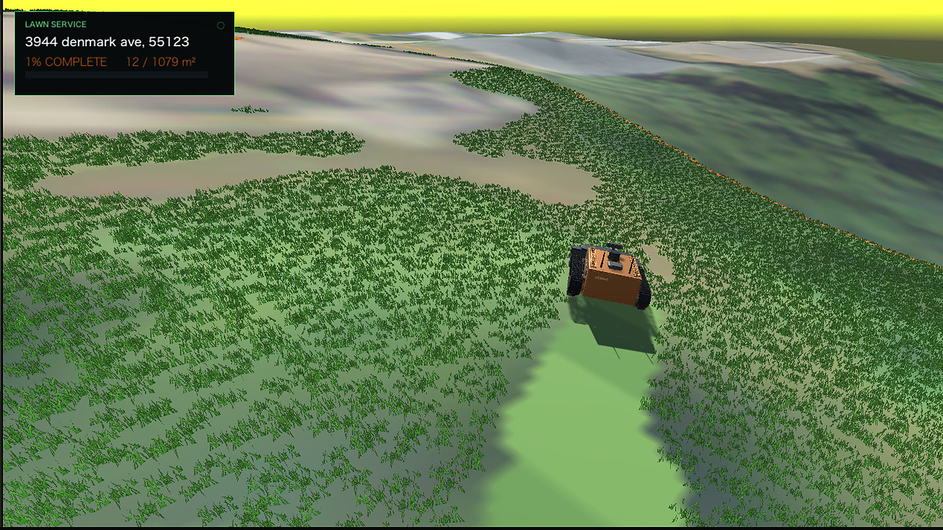CCBOT mowing a real-map yard on Earth